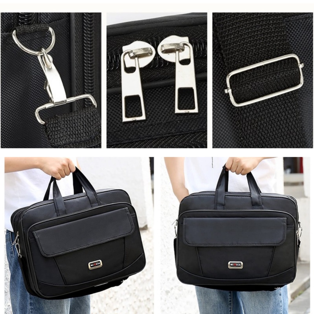 TAS SELEMPANG KERJA PRIA IMPORT MUAT LAPTOP HITAM CARLTON TA752B5 KANTOR KULIAH COWOK SLING BAG JINJING KEREN TRAVEL PREMIUM LAKI BRANDED KEKINIAN BATAM MURAHa