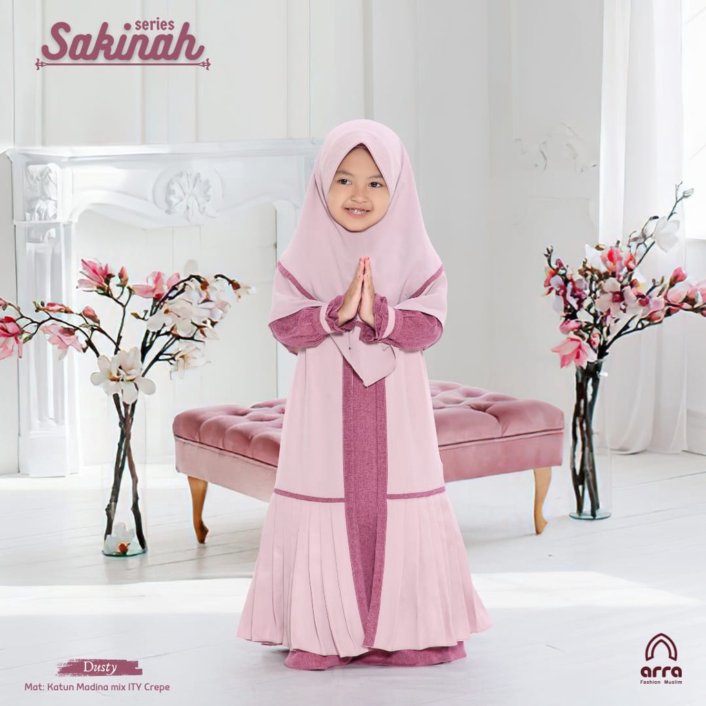 Sarimbit Keluarga 2023 Lebaran Arra Sakinah Dusty Pink Baju Couple Keluarga Lebaran 2023