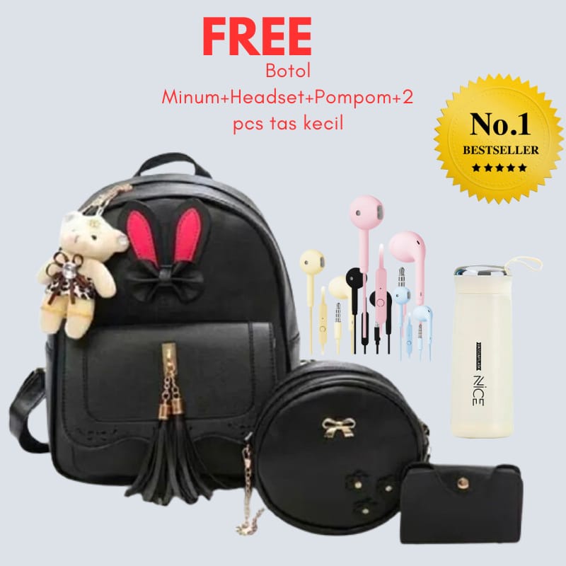 TASMURAH30_ FUNNYCAY Backpack fashion korea Pita Kuping Terfavorit