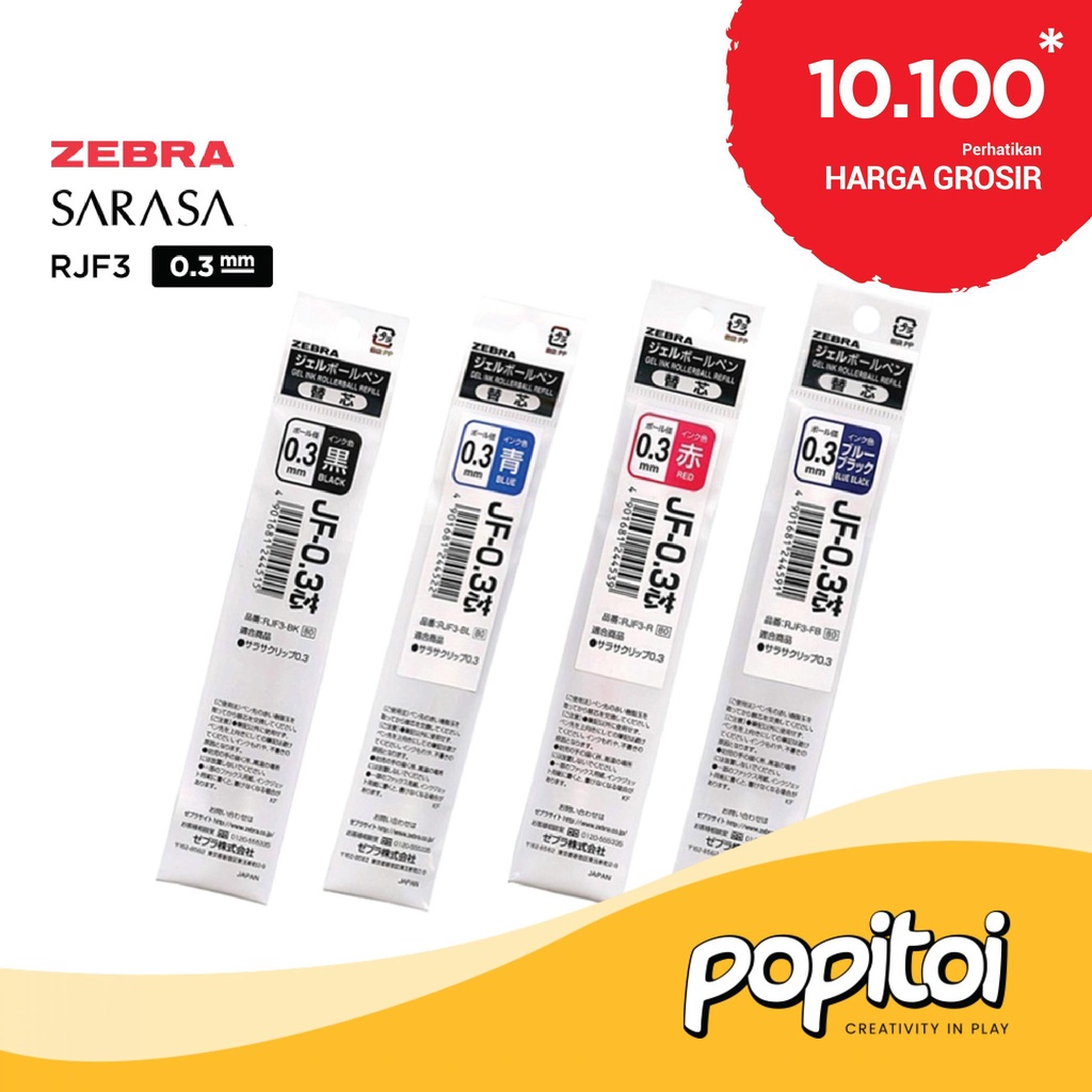 

ZEBRA Sarasa RJF3 Gel Pen REFILL 0.3 mm Pulpen Isi Ulang for Nano Regular Vintage