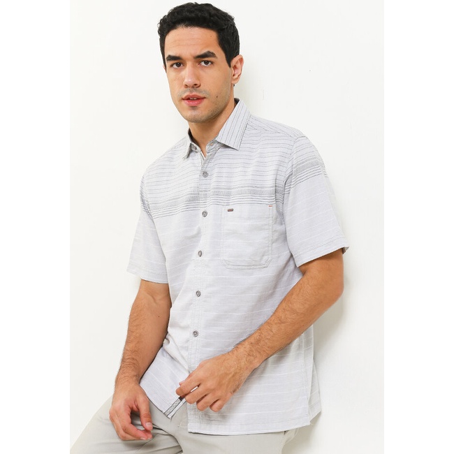 Kemeja Cardinal Original Ccsl Cotton detail striped dengan kesan smart Hem Travel Simple Asli 100% K