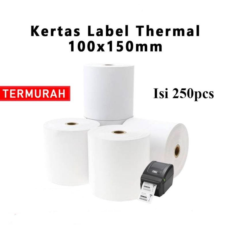 

Kertas Thermal Lebel Barcode 100x150 A6 Kertas Stiker Thermal isi 250