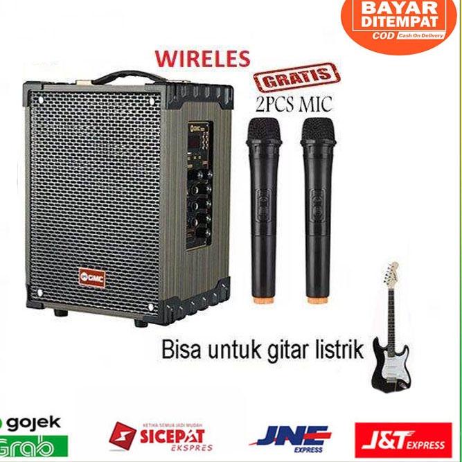 Ready StokSpeaker Gmc 899P Speaker Bluetooth 8 inch Bisa untuk Gitar Listrik Free 2 Mic Wireles Suar