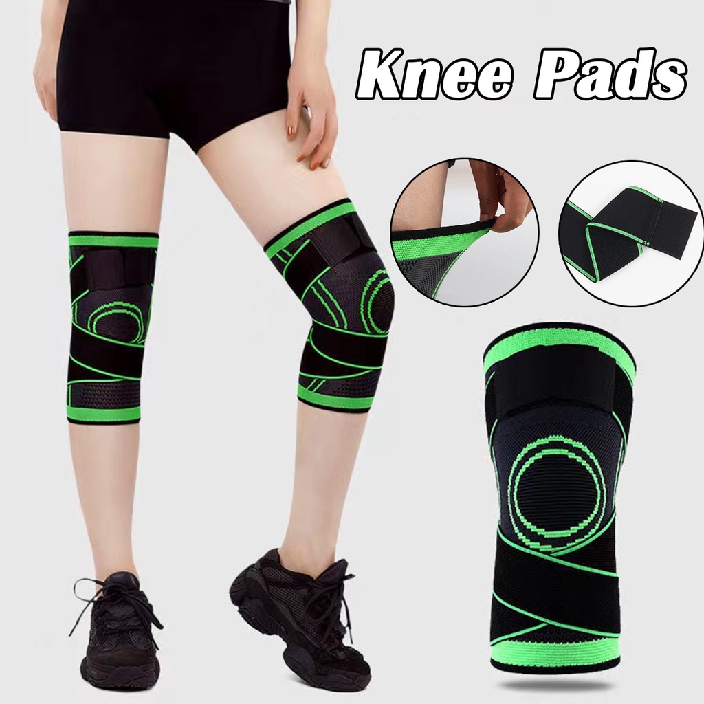 1PC Fits Knee Pads Knee Support Wrap Compression Pad Brace Pelindung Lutut Gym Protective Knee Support Deker Pelindung Pengaman Lutut Siku Olahraga Kneepad Anti Cidera Breathable Knee Protector Gym Compression Pad Elastis