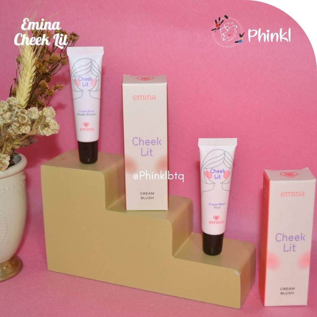 `ღ´ PHINKL `ღ´ ╰☆☆ 𝔢мιℕά ☆☆╮ Emina cheek lit blush on cream perona pipi alami cocok untuk remaja