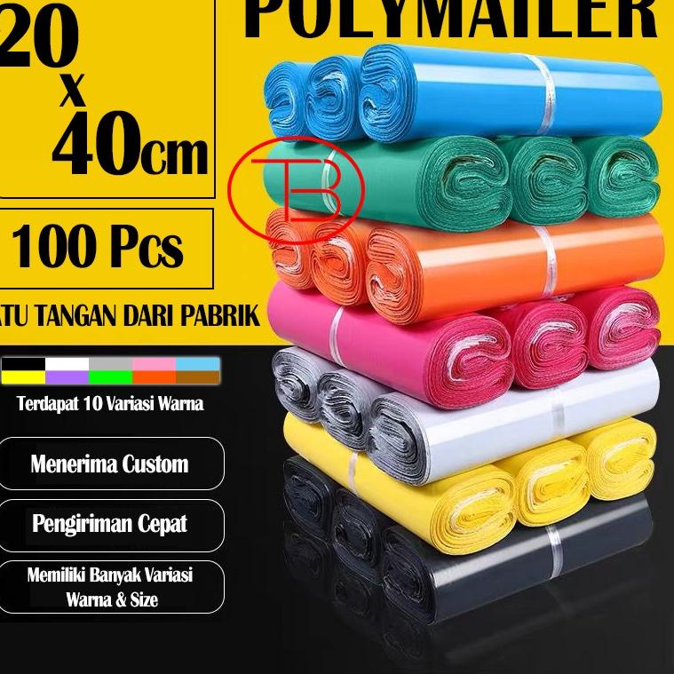 

ヅ Plastik Packing Polymailer LDPE 20X40CM Glossy Isi 100PCS Termurah Grosir Lem perekat Anti Plong SUPER LARIS 79D