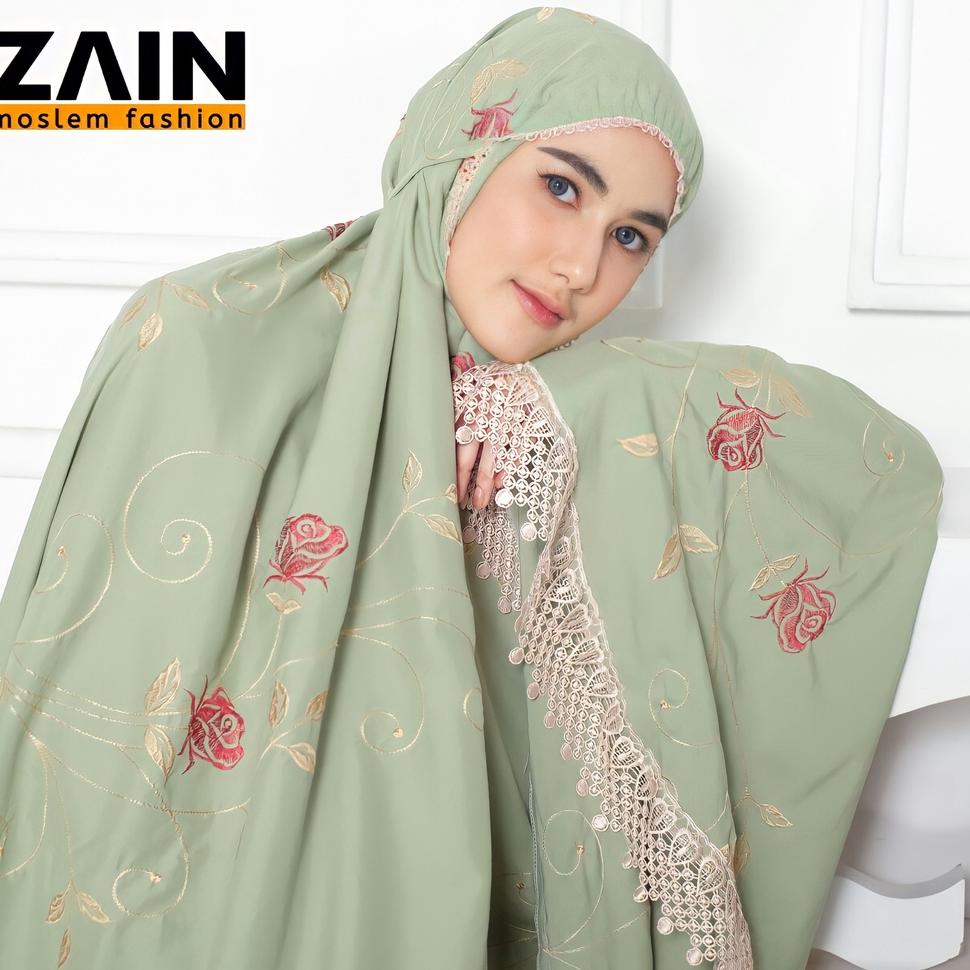TERLARIS ZAIN - Mukena Dewasa Katun Premium Bordir Rose Mewah Exlusive