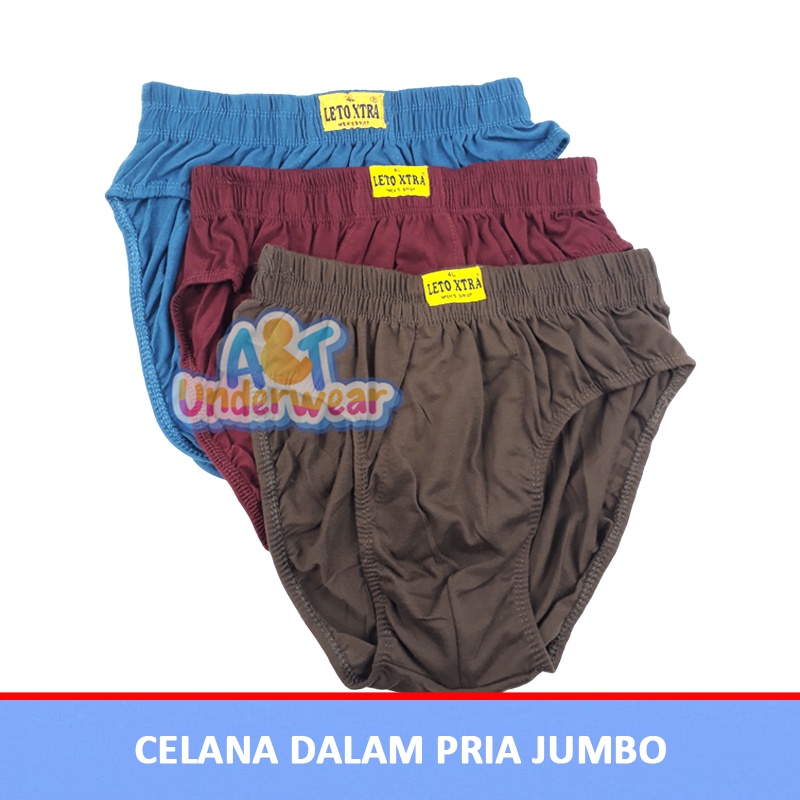 AT384- 3 PCS LX Celana Dalam Pria Jumbo/CD Polos Pria/CD Pria Jumbo Dewasa