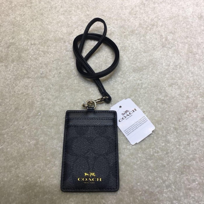 

Lanyard Coach Id Lanyard Signature Canvas Black Original Coach F65573 Star Seller