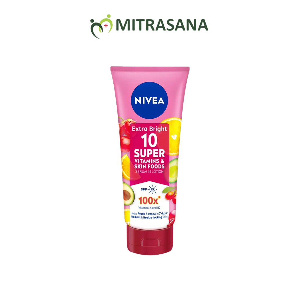 Nivea EXTRA BRIGHT 10 SUPER VITAMINS &amp; SKIN FOODS Serum In Lotion 180ML