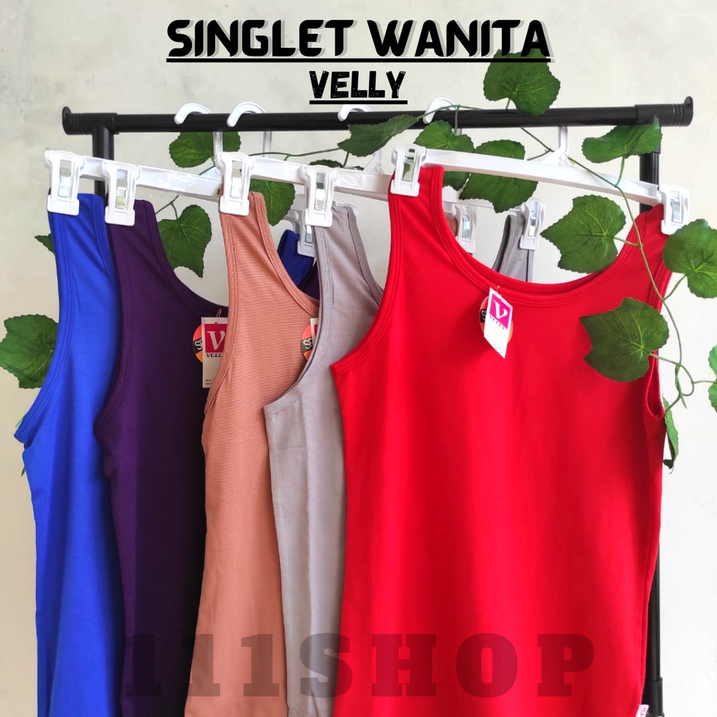 Tanktop Tank top Singlet Velly tali besar dewasa wanita cewek Perempuan Remaja ALL SIZE fit to L XL XXL murah adem berkualitas KODE 188