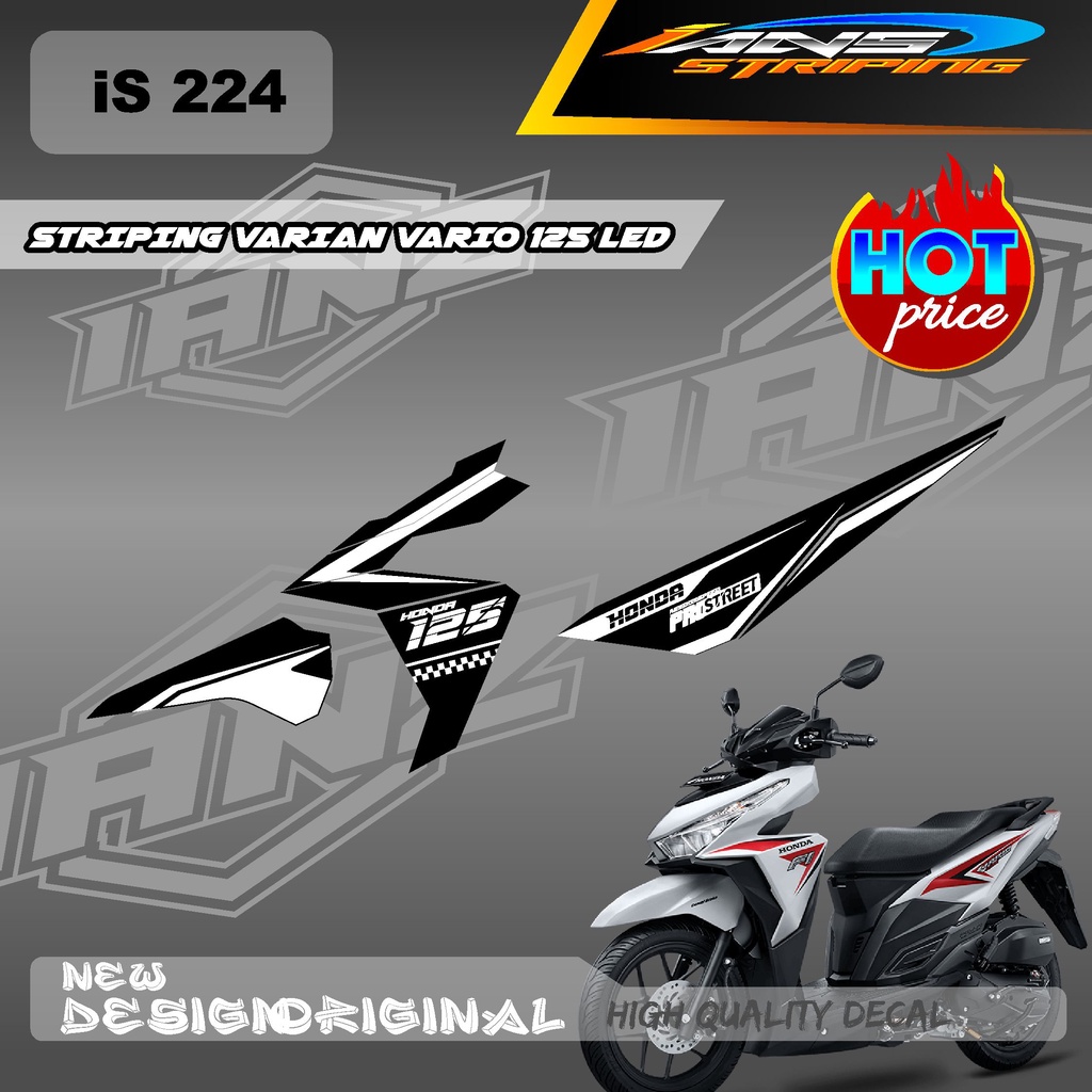 STIKER BODY VARIO 125 LED KONSEP PROSTREET CUSTOM VARIOAN WARNA / DECAL HONDA VARIO 125 SEMI FULL BODY / STIKER KERETA HONDA VARIO IS224