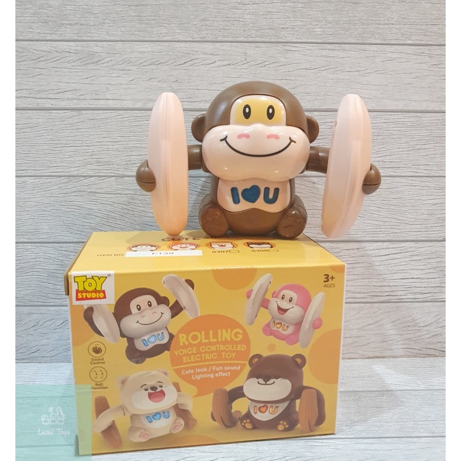 Mainan Rolling Monkey  Light &amp; Music Sound Controlled - Monyet Joget