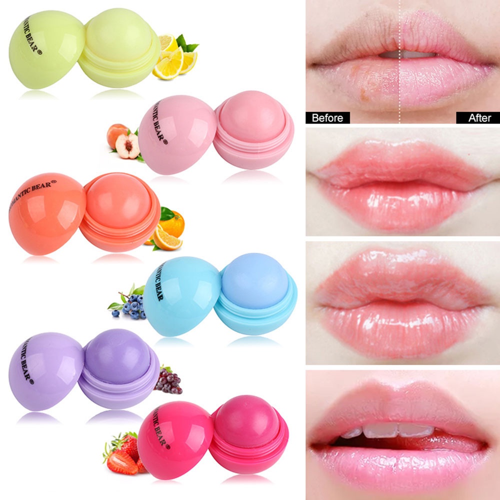 【COD】Lip Blam Mini Fruity Colorful Ball Shape Moisturizing Hydrating Lip Balm Melembabkan Portabel Korea Import-CH