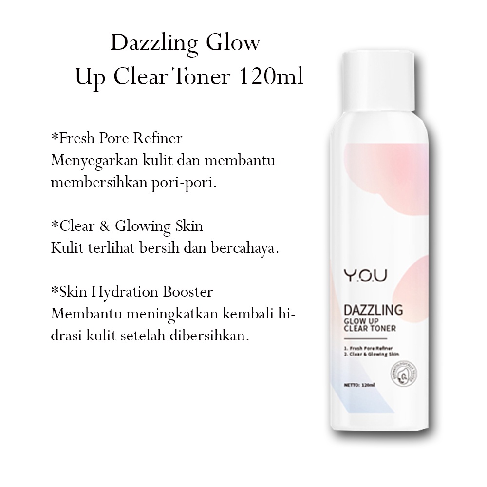 [BPOM][100%ORI&amp;READY]YOU Dazzling Glow Up Toner | Mencerahkan Melembapkan Skin Care Brightening + Hyaluronic Acid Niacinamide