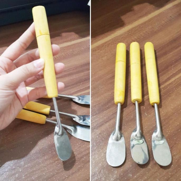 Sutil Kue Mini / Spatula Mini / Sodet Kecil Gagang Kayu / Sutil Mini