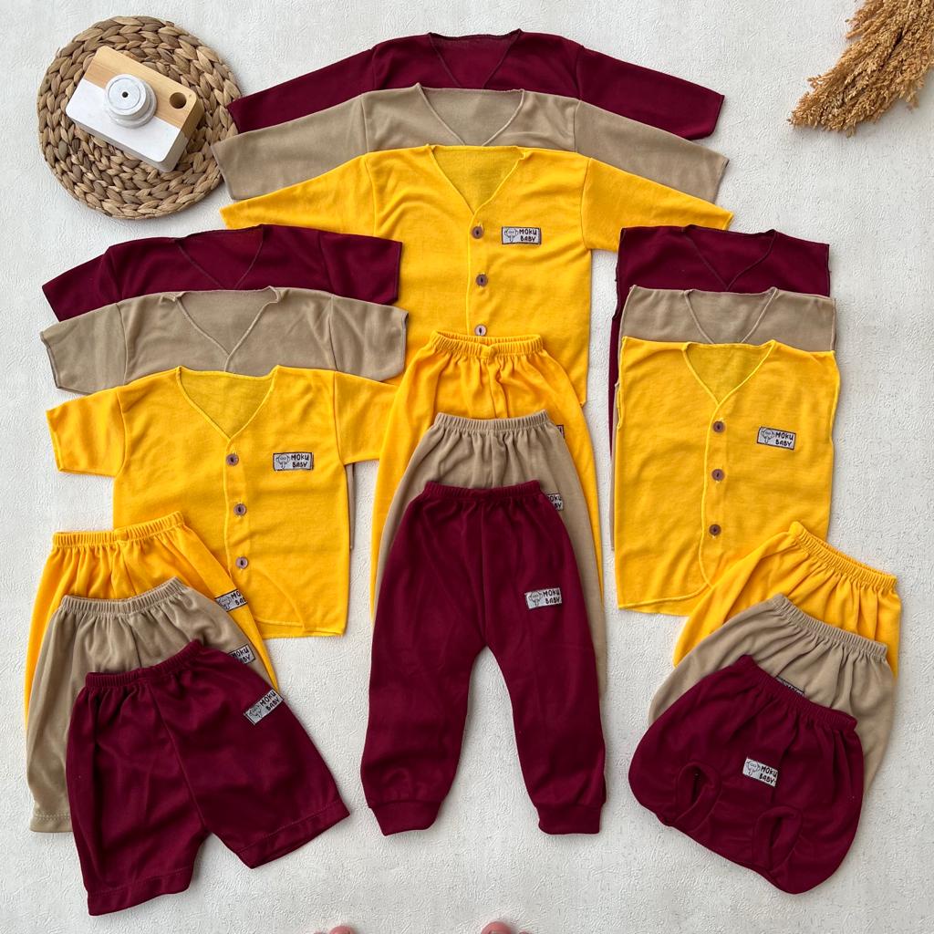 Isi 18 PCS Paket Lahiran Baju Celana Bayi Baru Lahir Gift Set Usia 0-3 Bulan Almeera Baby and Kids