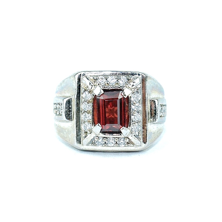 Natural Cincin Permata Red Garnet Malaya free Memo