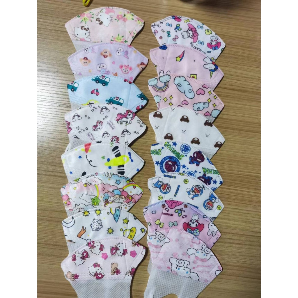 PACK DB PER 10PC - MASKER ANAK KIDS DUCKBILL MURAH MOTIF KIDS 3PLY SURGICAL MASK 4-12 TH