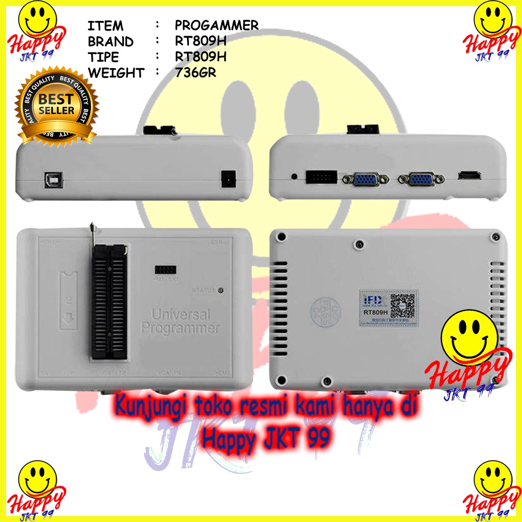 [ HAPPY JKT 99 ] ORIGINAL !!! RT809H RT809 RT 809 H 809H PROGRAMMER ALAT FLASH BIOS UNIVERSAL