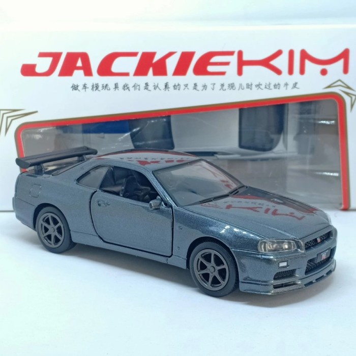 DIECAST JACKIEKIM 1/36 NISSAN GT-R R34 SKYLINE FAST FURIOUS MAINAN TERBARU