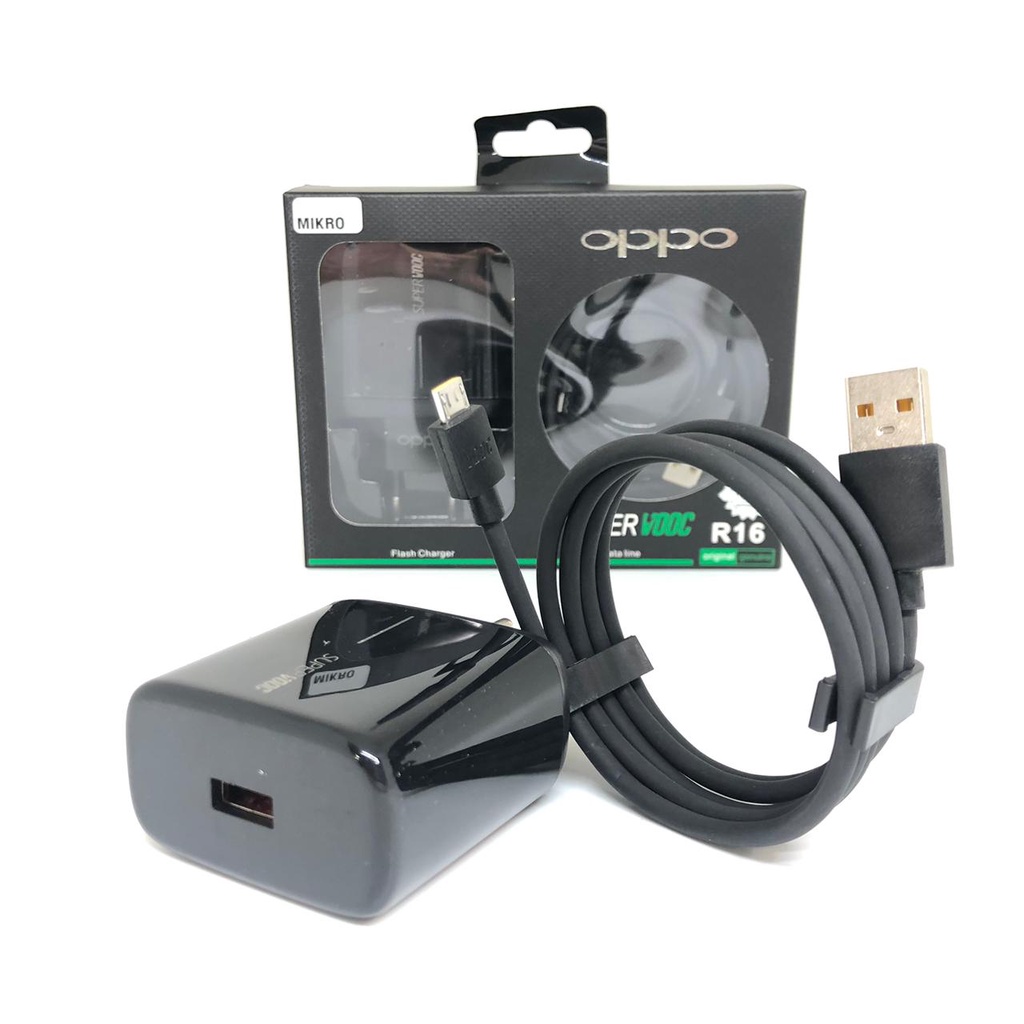 TC Ori 100 Super VOOC OPPO R16 , Full Black PROMO SEN