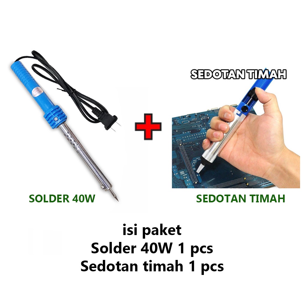 Solder Listrik 40w Gagang Plastik / Soldering Iron Solder Timah 40 watt