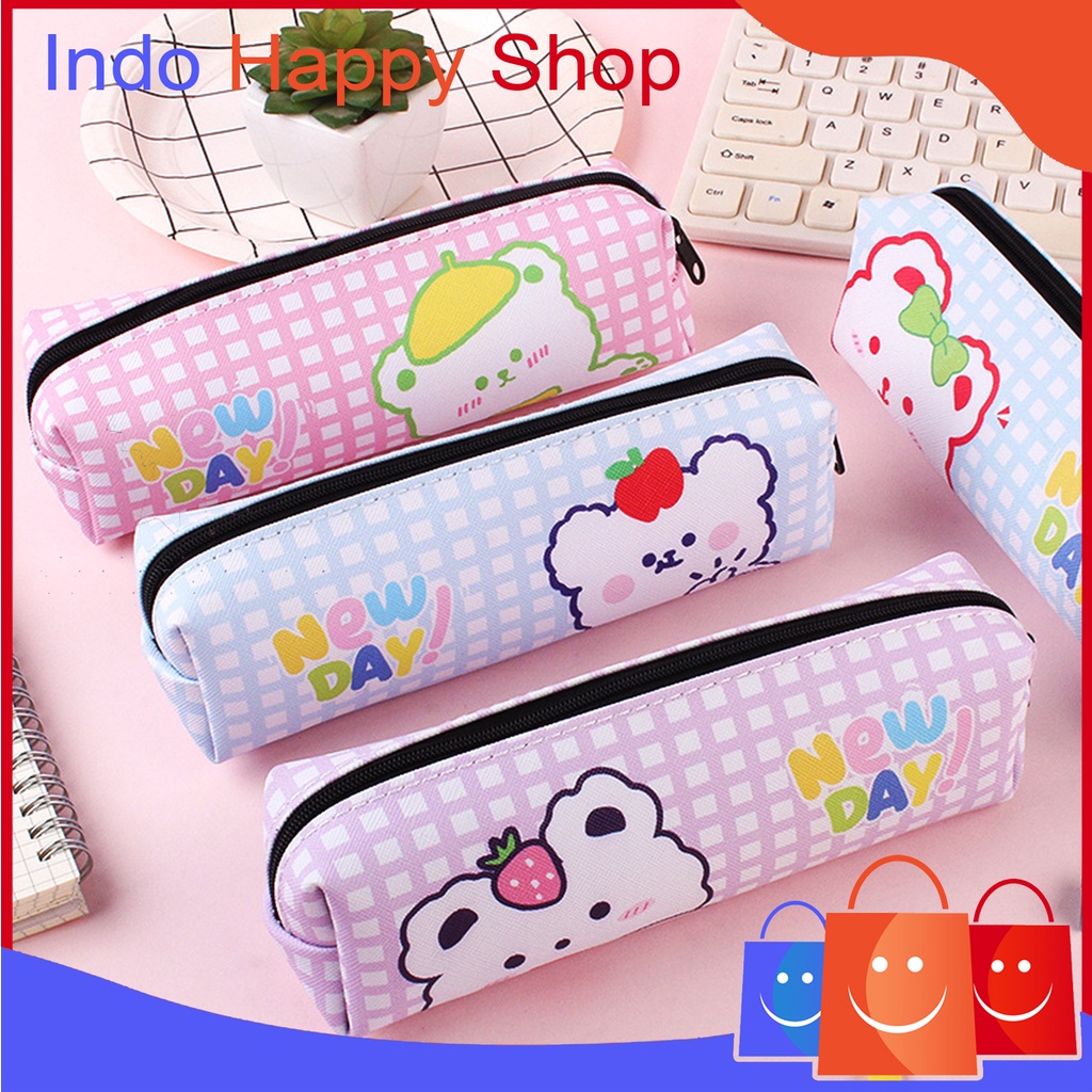 

⭐ ⭐️Tas Pensil Tempat Alat Tulis Motif Beruang New Day Fashion Korea