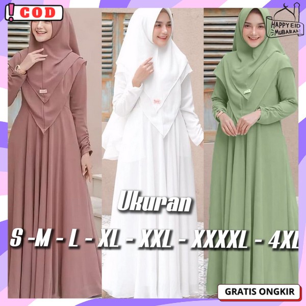 Bj Dreas Branded Bahan Tebal Juba Dris Ukuran S M L Lx Xxl Xxxl Jumbo Jubah Cewek Muslimah Dress Max