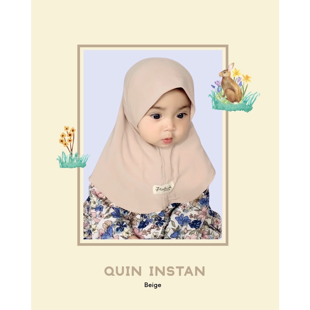 Pinkish Quin Instan Bergo - Hijab bergo anak 0-5 tahun
