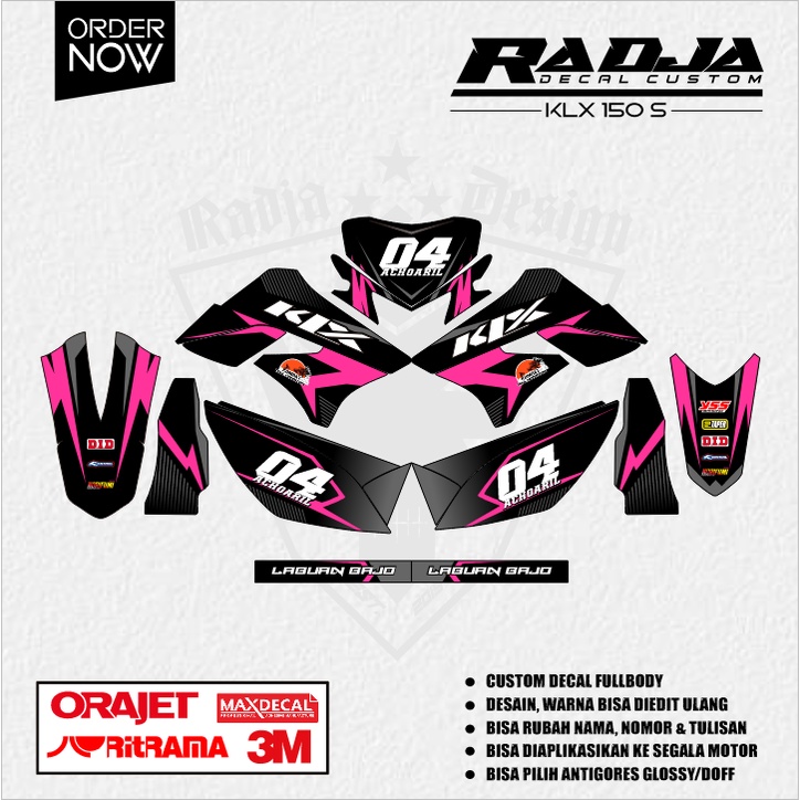 DECAL KLX 150 S OLD FULLBODY (004) DEKAL STIKER DTRACKER LAMA 2009 2010 2011 2012 2013 2014 2015 HIT