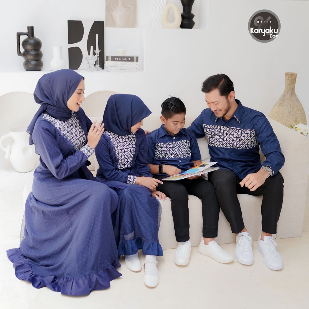 Baju Couple Keluarga / Baju Sarimbit Keluarga / Gamis Couple BAHAN SNOW LACE X MAXMARA