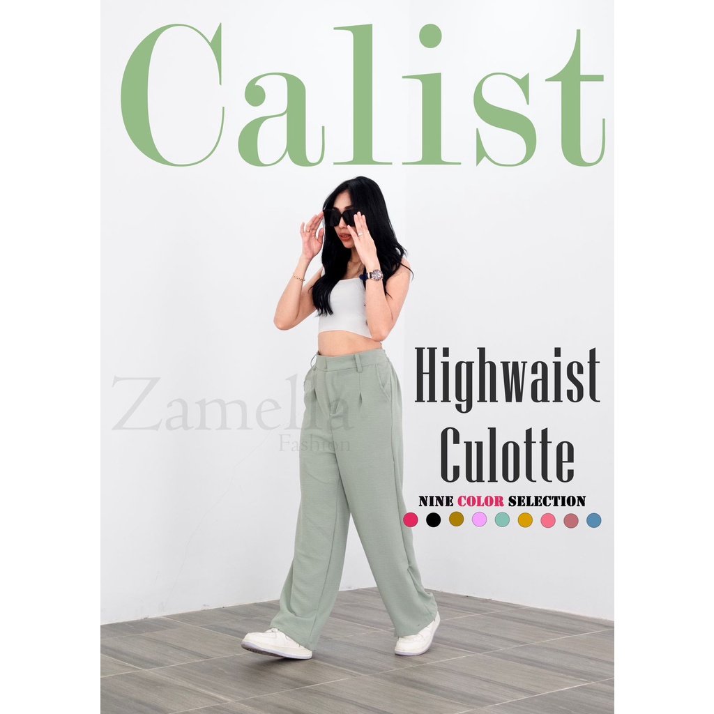 [ NEW ] Celana kulot highwaist Zameela collection Zipper Kulot Loose Pants kulot wanita kekinian premium