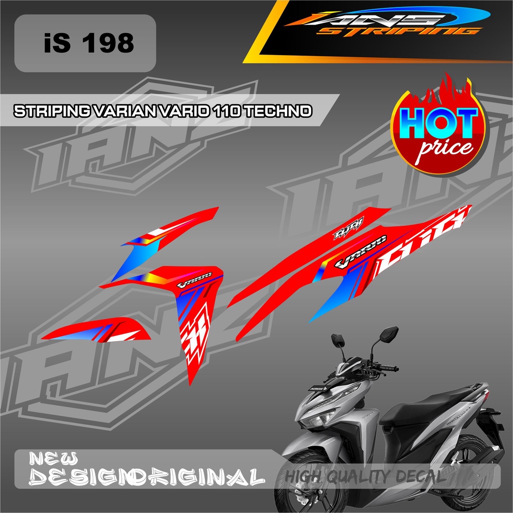 TERBARU STRIPING DECAL VARIO TECHNO SIMPEL  / STIKER LIST HONDA VARIO TECHNO 110 OLD CUSTOM VARIAN  / DECAL KERETA VARIO SEMI FULL BODY  IS198