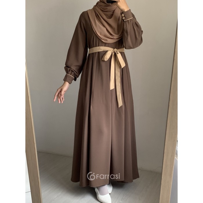 Gamis Abaya Turkey / Abaya Basic Dress Ameenah Farrasi / Abaya Syari Polos - Milo, XS(P9D8) Abaya Hi