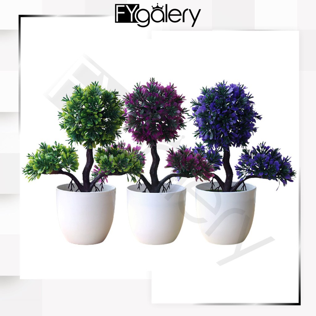 FYGALERY PT30 Pot Tanaman Hias Bunga Hias Plastik Ornamen Pot Bongsai Artificial Flower Decoration