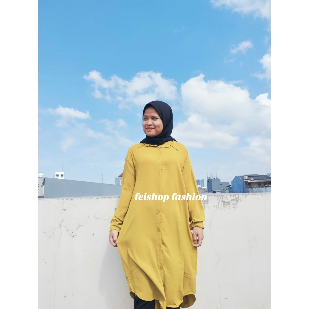 GRACE TUNIK - Long Tunik  Wanita Crinkle Airflow