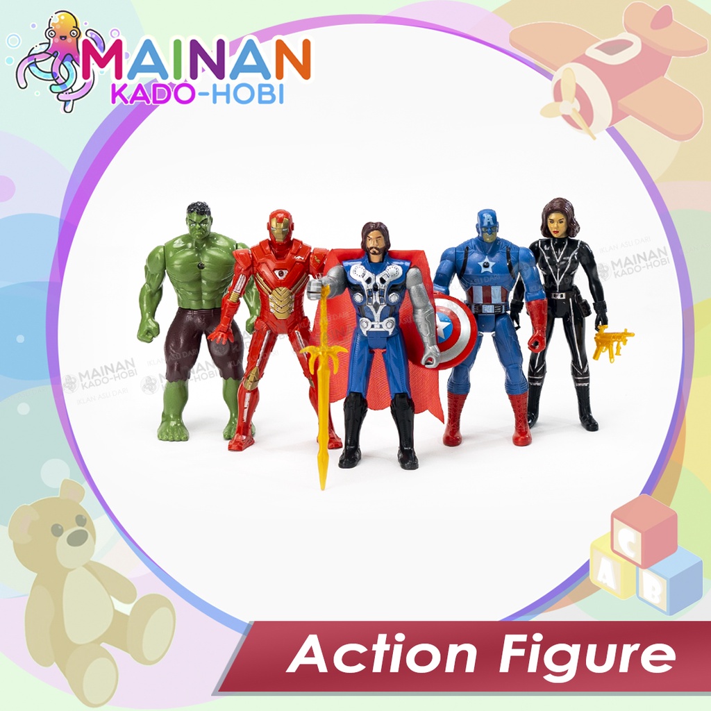 HADIAH MAINAN ANAK MINIATUR ACTION FIGUR SUPERHERO AVENGERS