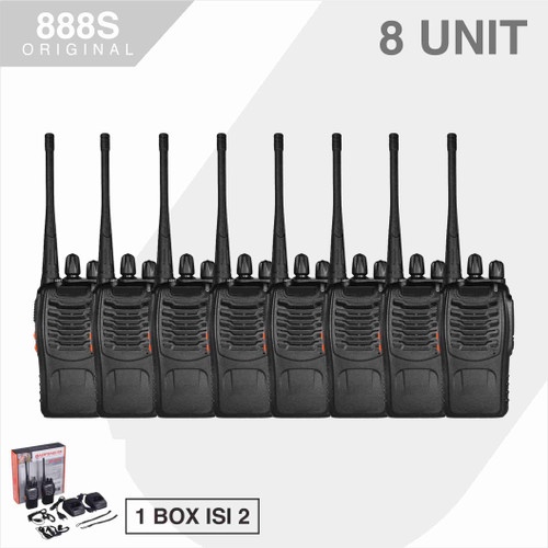 Paket 8 Unit BF-888S Radio HT Handy Talkie Walkie Talkie