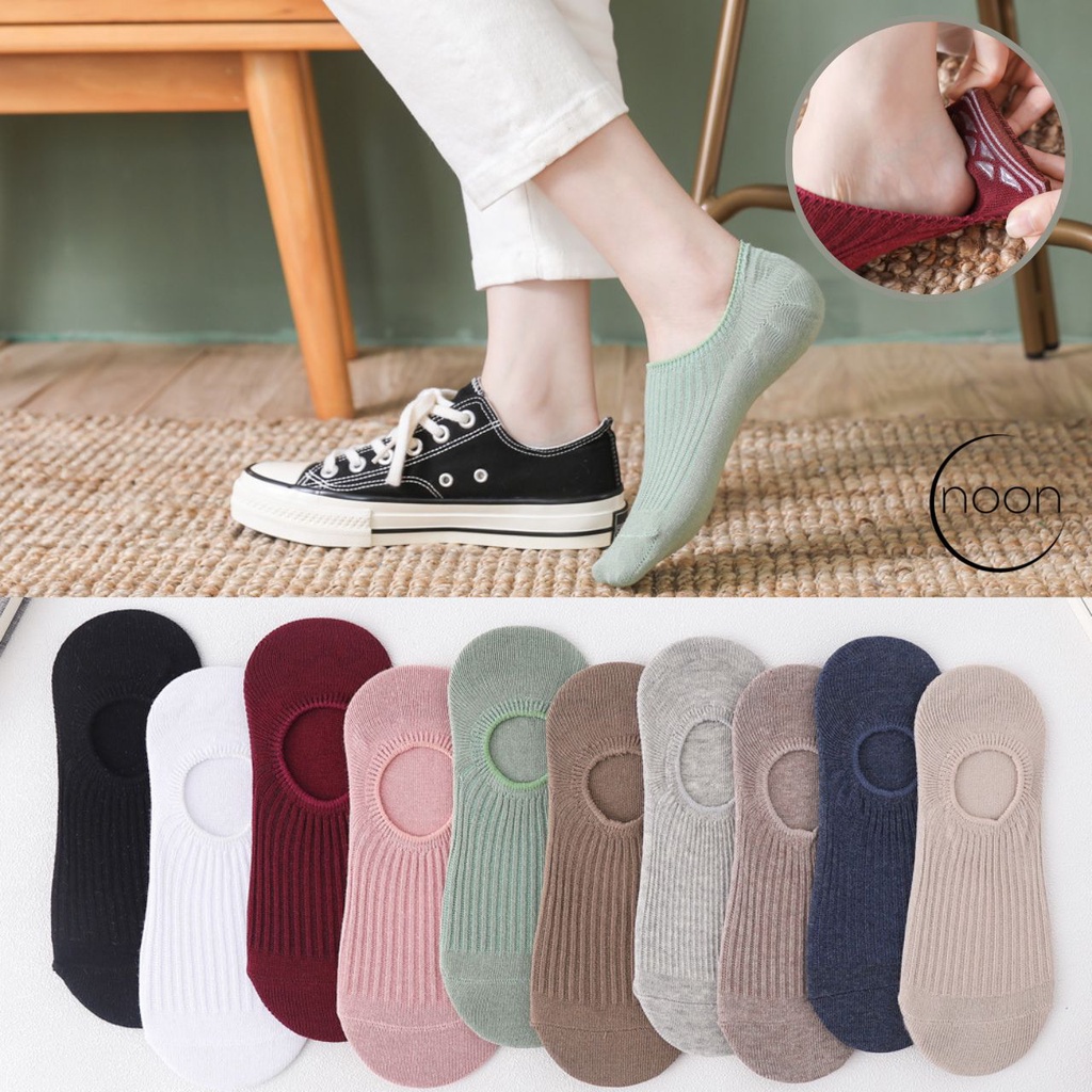NOON (reg) Kaos Kaki Putih Pendek Mata Kaki Polos Ankle Socks Sneakers Kerja Gym Sport Badminton Vans Keds Sekolah Korea Olahraga Kerja Kantor Pendek Semata Kaki Wanita Remaja Motif Lucu Imut Import Grosir Lusinan Murah Murmer