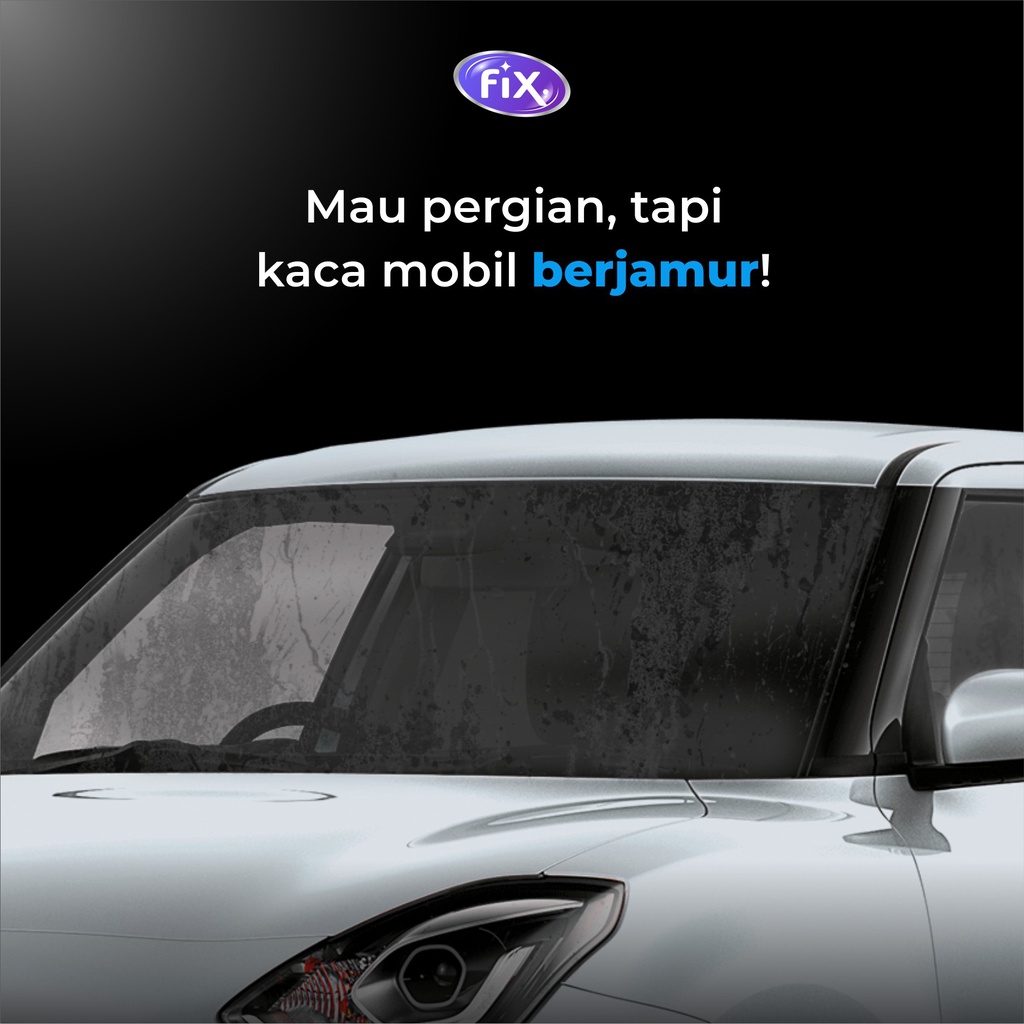 FIX GLASS CLEANER Pembersih Jamur Kaca Mobil dan Waterspot Remover Ampuh 100ml
