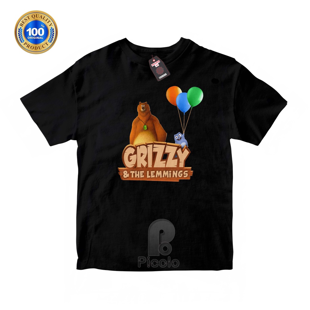 (FREE NAMA) BAJU KAOS ATASAN ANAK MOTIF KARTUN GRAZZY AND THE LEMMINGS UNISEX Bahan COTTUN