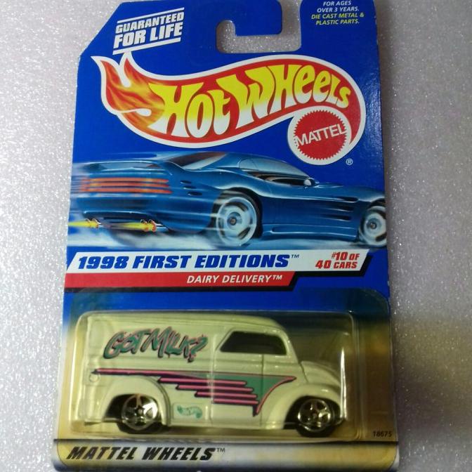 HOT WHEELS DAIRY DELIVERY. BLUE US CARD 1998 FIRST EDITIONS. ANTIK.