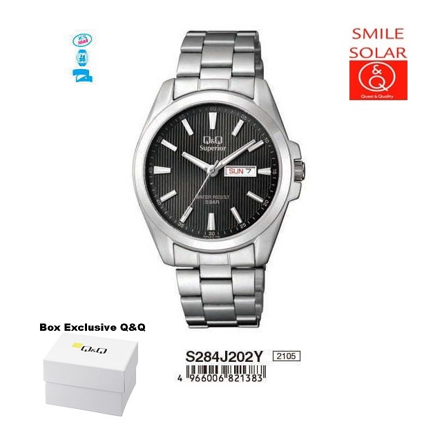 Jam Tangan Pria Casual Business Rantai Stainless Steel Tanggal Hari Analog Original Q&amp;Q QnQ QQ S284 QB86 Series