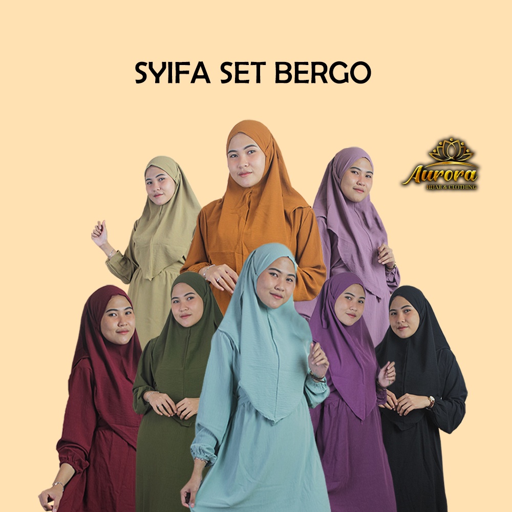 Gamis Syar'i Syifa Set Bergo By Aurora