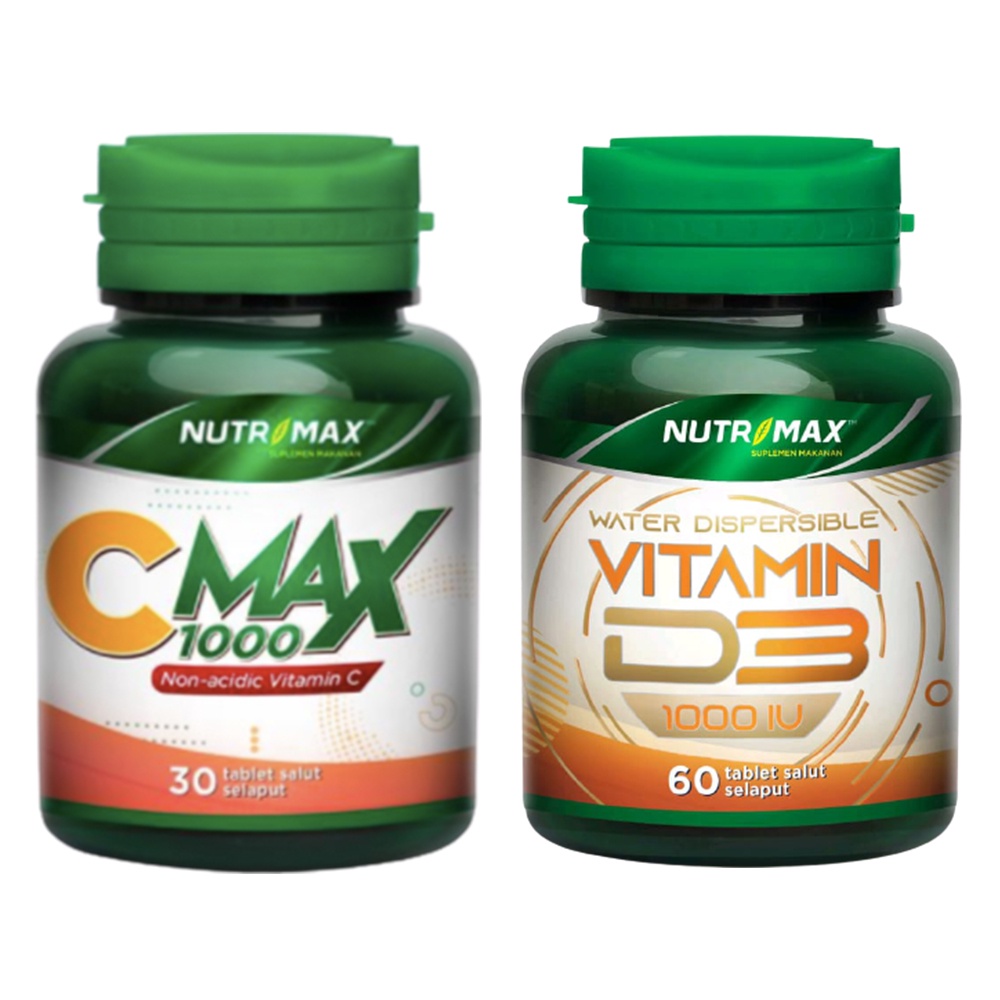 [PAKET BUNDLING] NUTRIMAX VITAMIN C MAX 1000 MG 30 TABLET + NUTRIMAX VITAMIN D3 1000 IU 60 TABLET