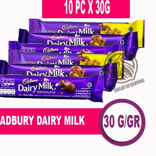 

✦ CADBURY DAIRY MILK 30GR ISI 10 PCS, COKELAT CADBURY 30 GRAM 30 gr ✸