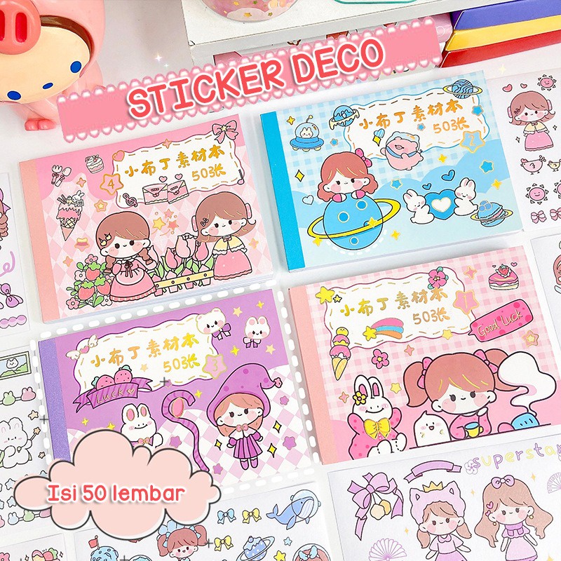 Isi 50 Lembar Sticker Buku Deco Lucu Momo Stiker Anti Air Tumblr DIY Hp Stiker Motif Kartun Lucu ala Korea Dekorasi Buku Diary Memo Journal Catatan Harian Anak Sekolah Alat Tulis Bahan Kertas Jepang Bisa Untuk Kado Ulang Tahun gift box @banyak