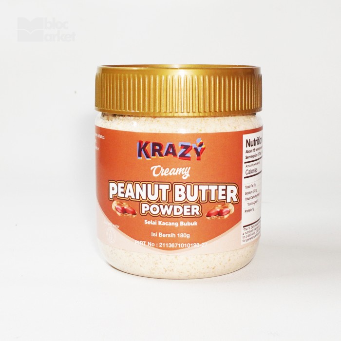 

Krazy Peanut Butter Powder Creamy 180G Selai Bubuk