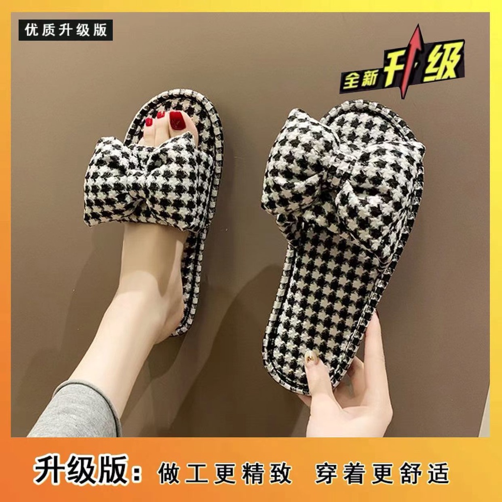 Sandal wanita busur baru di rumah sandal jepit sepatu bulan yang tidak licin
